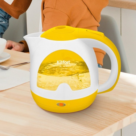 Чайник Kitfort КТ-6607-3 бело-желтый - фото 2