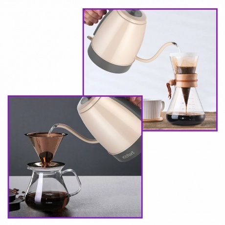 Чайник электрический для варки кофе Kitfort КТ-6614 - фото 2