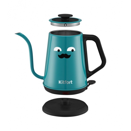 Чайник для варки кофе Kitfort КТ-6194-2 черно-бирюзовый - фото 6