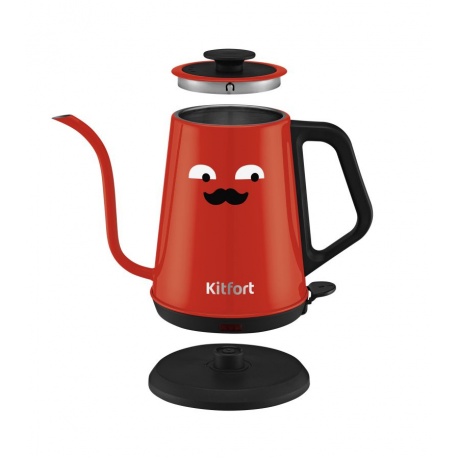 Чайник для варки кофе Kitfort КТ-6194-1 черно-красный - фото 6