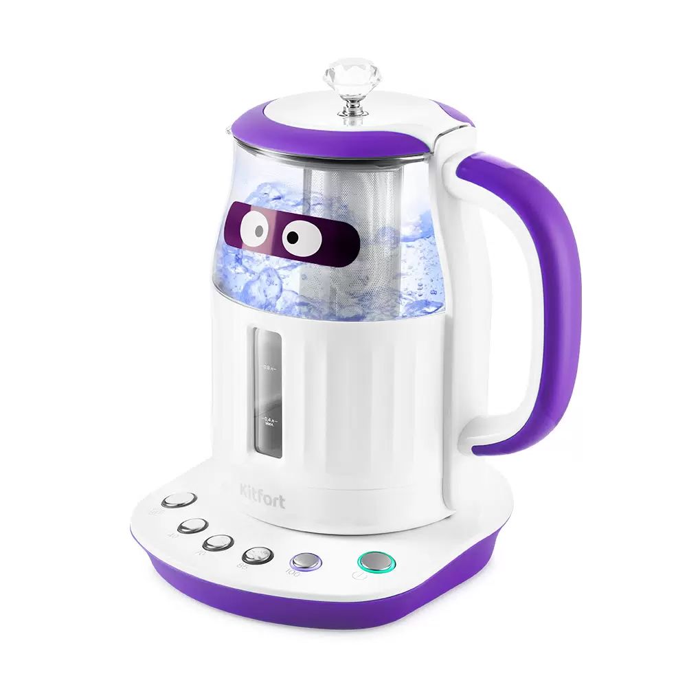 Чайник электрический Kitfort КТ-6129-1 фиолетовый хорошее состояние; - фото 1