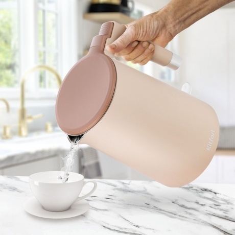 Чайник электрический Kitfort КТ-6662-1 бежевый - фото 2