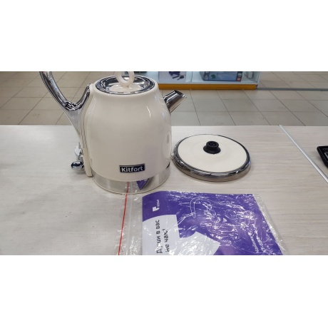 Чайник электрический Kitfort КТ-694-1 белый хорошее состояние - фото 3