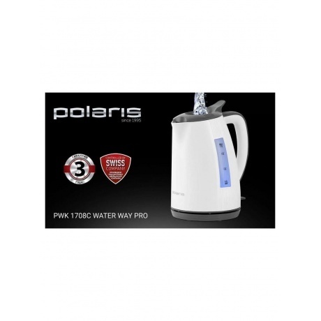 Чайник электрический Polaris PWK 1708C Water Way Pro, белый/ серый - фото 10