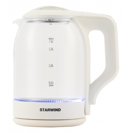 Чайник электрический Starwind SKG1056 1.8л. 2000Вт белый/прозрачный корпус: стекло - фото 18