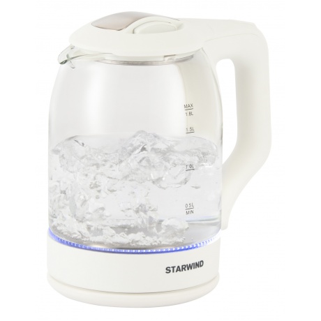 Чайник электрический Starwind SKG1056 1.8л. 2000Вт белый/прозрачный корпус: стекло - фото 21