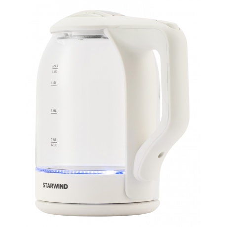 Чайник электрический Starwind SKG1056 1.8л. 2000Вт белый/прозрачный корпус: стекло - фото 22