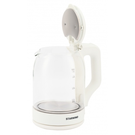 Чайник электрический Starwind SKG1056 1.8л. 2000Вт белый/прозрачный корпус: стекло - фото 23