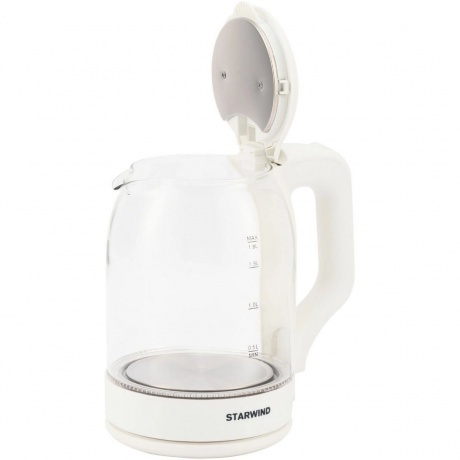 Чайник электрический Starwind SKG1056 1.8л. 2000Вт белый/прозрачный корпус: стекло - фото 7