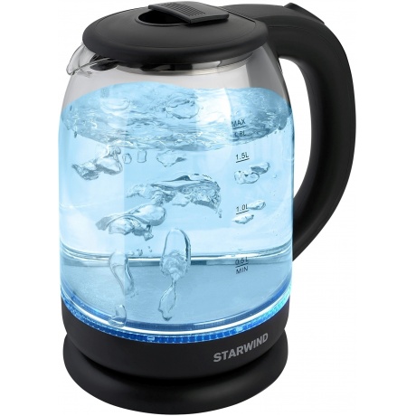 Чайник электрический Starwind SKG1779 1.8л. 1700Вт прозрачный/черный корпус: стекло - фото 2