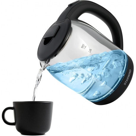 Чайник электрический Starwind SKG1779 1.8л. 1700Вт прозрачный/черный корпус: стекло - фото 6