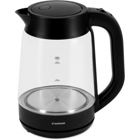 Чайник электрический Starwind SKG4030 1.7л. 2200Вт черный корпус: стекло/пластик - фото 4