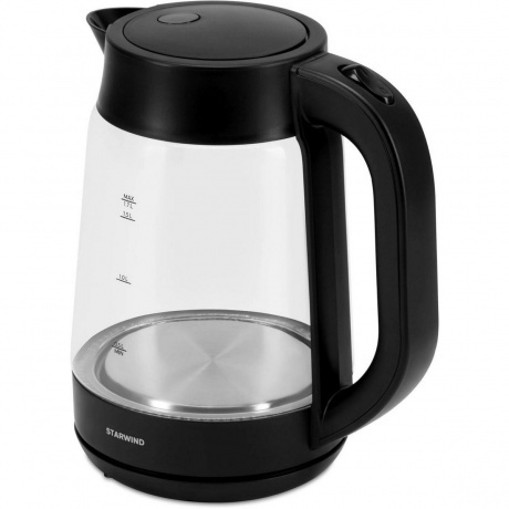 Чайник электрический Starwind SKG4030 1.7л. 2200Вт черный корпус: стекло/пластик - фото 6