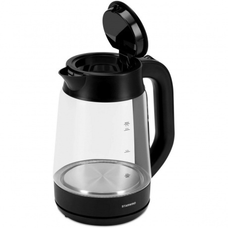 Чайник электрический Starwind SKG4030 1.7л. 2200Вт черный корпус: стекло/пластик - фото 8