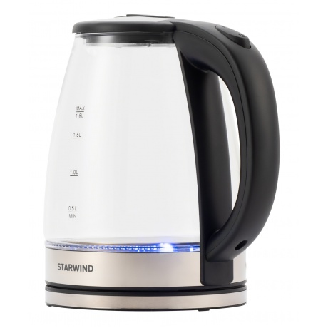 Чайник электрический Starwind SKG4777 1.8л. 2000Вт черный/прозрачный корпус: стекло - фото 2