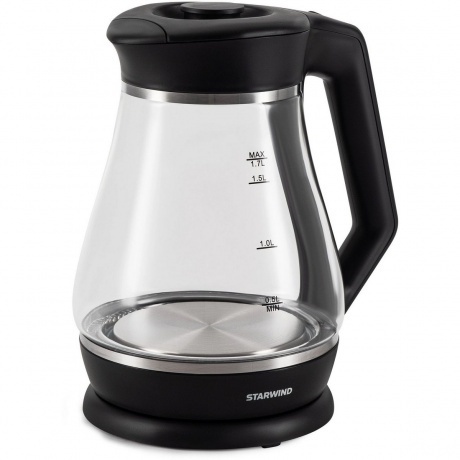 Чайник электрический Starwind SKS2035 1.7л. 2200Вт черный корпус: стекло/пластик - фото 2
