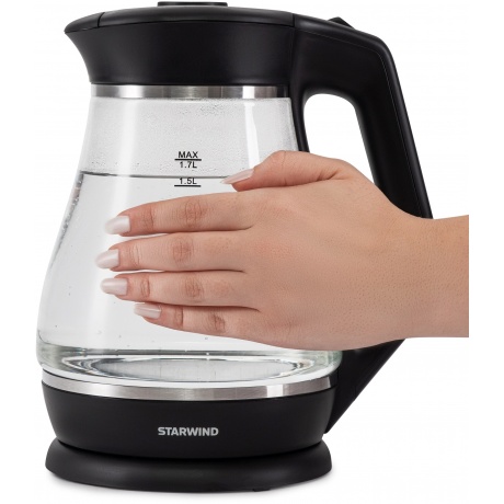 Чайник электрический Starwind SKS2035 1.7л. 2200Вт черный корпус: стекло/пластик - фото 28
