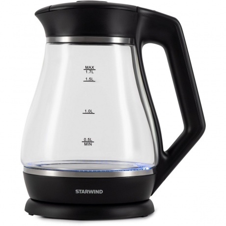 Чайник электрический Starwind SKS2035 1.7л. 2200Вт черный корпус: стекло/пластик - фото 5