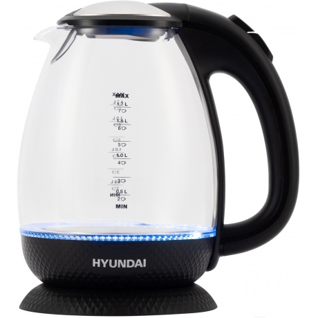 Чайник электрический Hyundai HYK-G3804 1.7л. 2200Вт черный (стекло) - фото 2