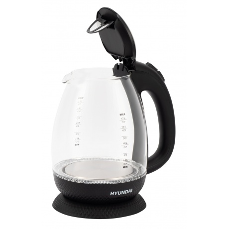 Чайник электрический Hyundai HYK-G3804 1.7л. 2200Вт черный (стекло) - фото 4