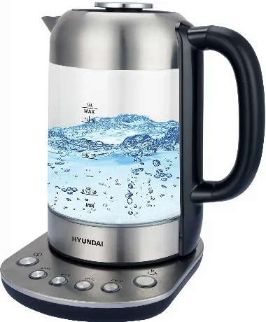 Чайник электрический Hyundai HYK-G8407 1.8л. 2200Вт черный/прозр...