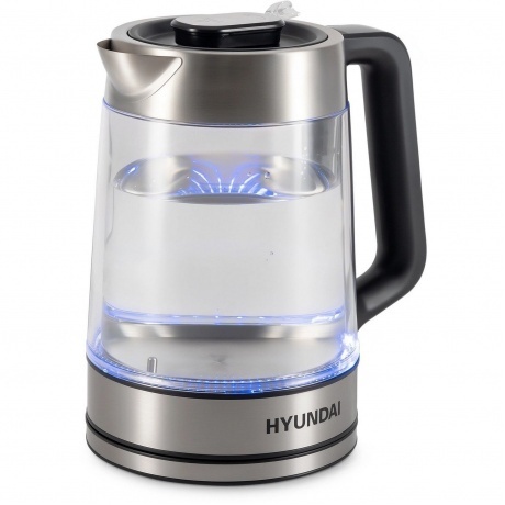 Чайник электрический Hyundai HYK-G5607 1.9л. 2200Вт черный/серебристый (стекло) - фото 2