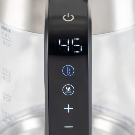 Чайник электрический Hyundai HYK-G5607 1.9л. 2200Вт черный/серебристый (стекло) - фото 4