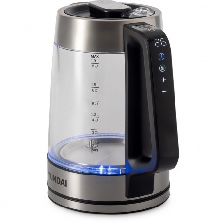 Чайник электрический Hyundai HYK-G5607 1.9л. 2200Вт черный/серебристый (стекло) - фото 10