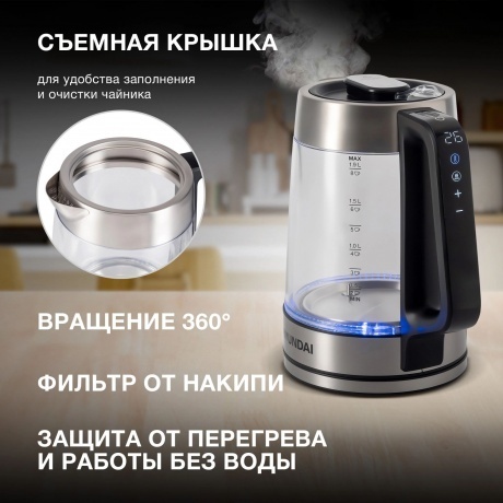 Чайник электрический Hyundai HYK-G5607 - фото 21