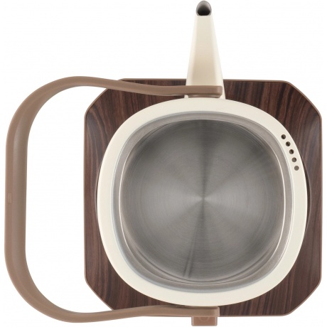 Чайник электрический Hyundai HYK-S2043 0.6л. 1000Вт кремовый/коричневый (металл) - фото 6