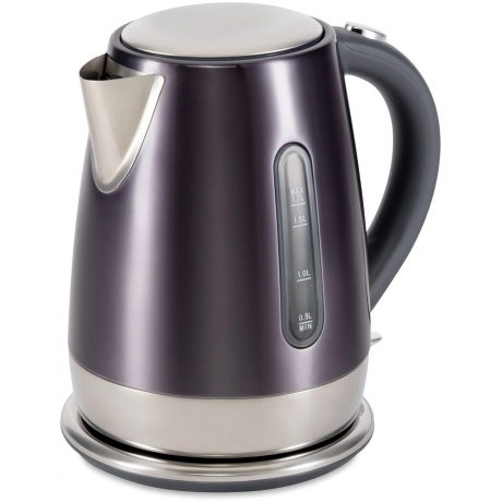 Чайник электрический Hyundai HYK-S7777 1.7л. 2200Вт графит/серебристый (металл) - фото 3