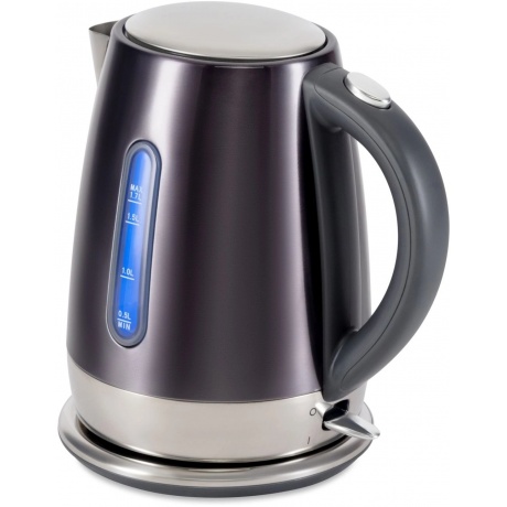 Чайник электрический Hyundai HYK-S7777 1.7л. 2200Вт графит/серебристый (металл) - фото 5