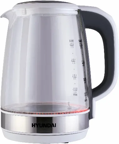 Чайник электрический Hyundai HYK-G8880 2л. 2200Вт серый/серебрис...