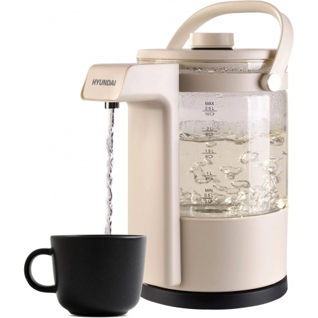 Чайник электрический Hyundai HYK-G7700 2.5л. 1400Вт кремовый/черный (стекло) - фото 13