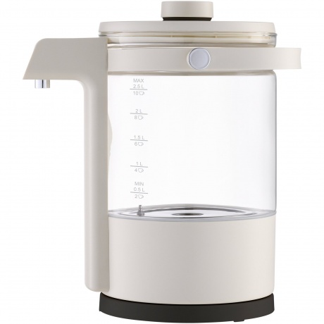 Чайник электрический Hyundai HYK-G7700 2.5л. 1400Вт кремовый/черный (стекло) - фото 4