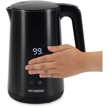 Чайник электрический Hyundai HYK-S4017 1.7л. 2200Вт черный (металл) - фото 13