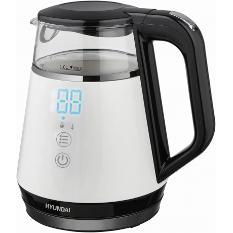 Чайник электрический Hyundai HYK-G3013 1.0л. 1100Вт белый/черный...