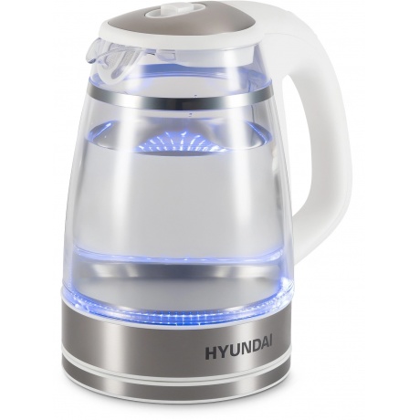 Чайник электрический Hyundai HYK-G3506 1.7л. 2200Вт белый/серебристый (стекло) - фото 2