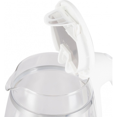 Чайник электрический Hyundai HYK-G3506 1.7л. 2200Вт белый/серебристый (стекло) - фото 4