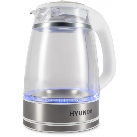 Чайник электрический Hyundai HYK-G3506 1.7л. 2200Вт белый/серебристый (стекло) - фото 5