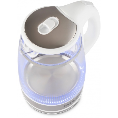 Чайник электрический Hyundai HYK-G3506 1.7л. 2200Вт белый/серебристый (стекло) - фото 7