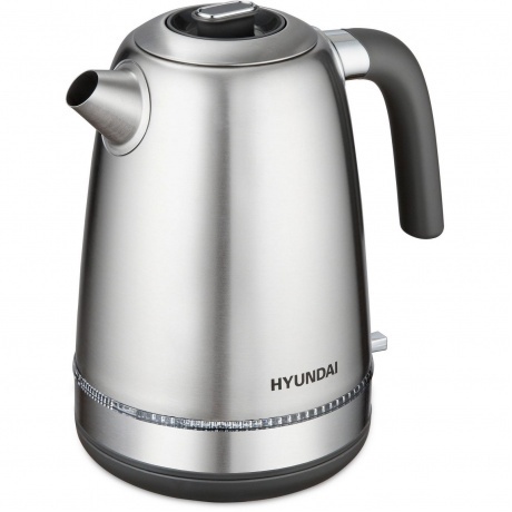 Чайник электрический Hyundai HYK-S5806 1.7л. 2200Вт серебристый матовый/черный (металл) - фото 2