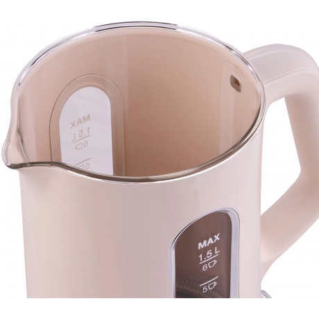 Чайник электрический Hyundai HYK-G8888 1.5л. 1700Вт кремовый/прозрачный (стекло) - фото 19