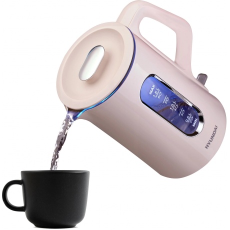 Чайник электрический Hyundai HYK-G8888 1.5л. 1700Вт кремовый/прозрачный (стекло) - фото 10