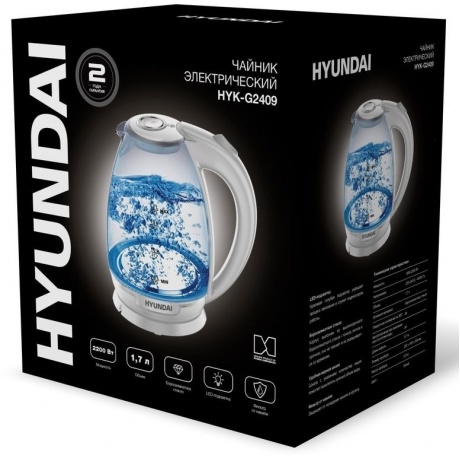 Чайник электрический Hyundai HYK-G2409 - фото 6