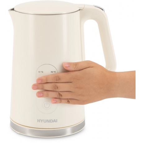 Чайник электрический Hyundai HYK-S3605 1.7л. 2200Вт кремовый (металл) - фото 18