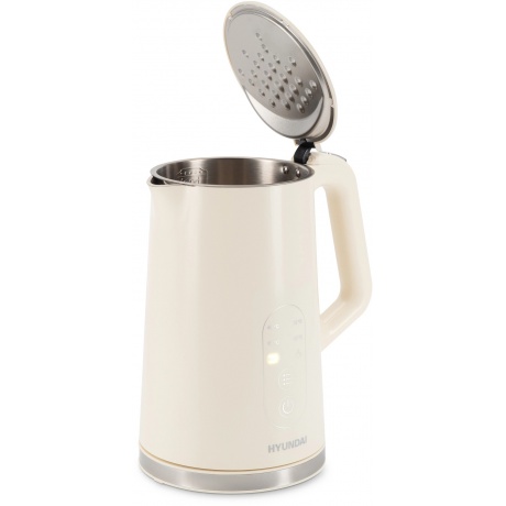 Чайник электрический Hyundai HYK-S3605 1.7л. 2200Вт кремовый (металл) - фото 5