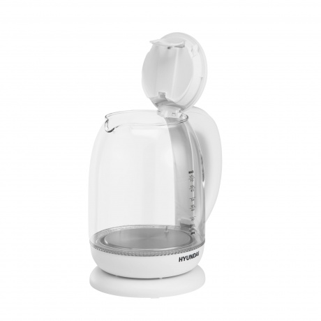 Чайник электрический Hyundai HYK-S3808 1.7л. 2200Вт белый (стекло) - фото 3