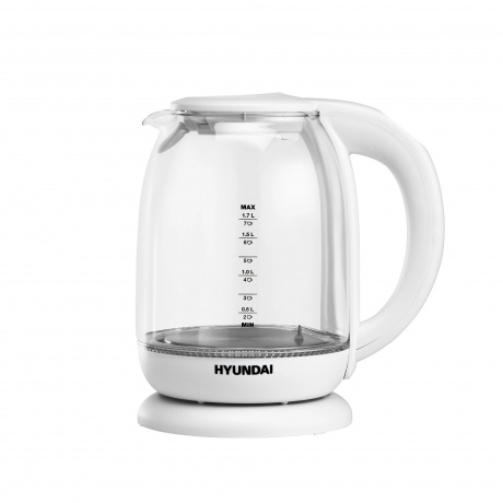 Чайник электрический Hyundai HYK-S3808 1.7л. 2200Вт белый (стекло) - фото 5