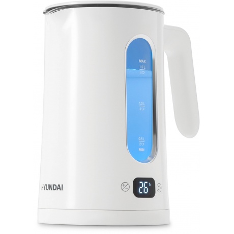 Чайник электрический Hyundai HYK-G5510 1.5л. 2200Вт белый/прозрачный (стекло) - фото 6